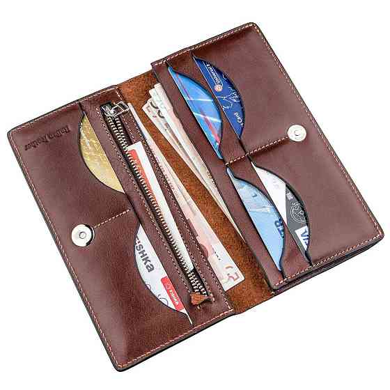 Кожний вертикальний купюрник Коричневий (GRANDE PELLE) Київ