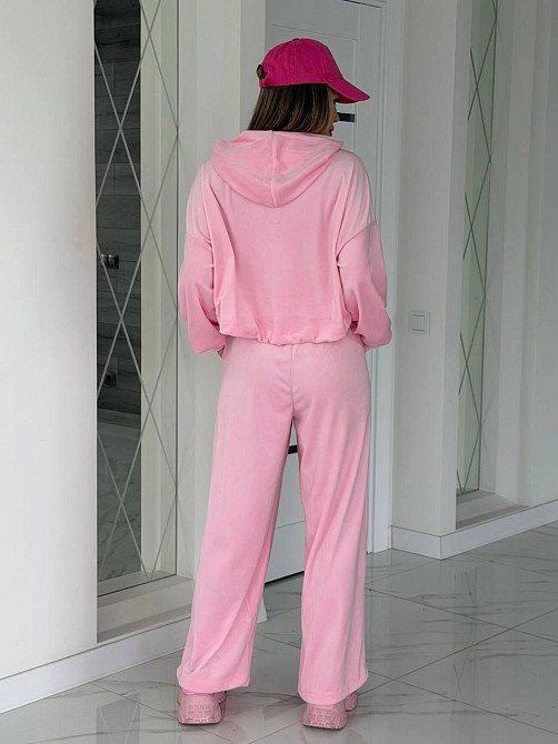 Жіночий сильний повсякденний велюровий костюм-двійка Барбі, 46/48 Одеса - фото 3