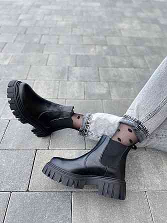 Жіночі черевики M.KRAFT чорні натуральна шкіра весна-осінь висота 12 см підошва 3/5 см (2033/2) Коломия