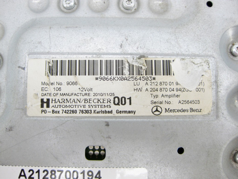Mercedes-Benz  A2128700194 Аудіопідсилювач Harman / Becker E-Class W212 Одеса - фото 7