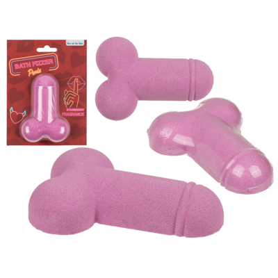 Бомбочка для ван Bath Fizzer Penis Strawberry, 100 г Sex Aura Київ - фото 1