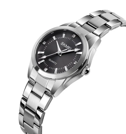 Жіночий наручний годинник Skmei 1620 Сріблястий з чорним Київ