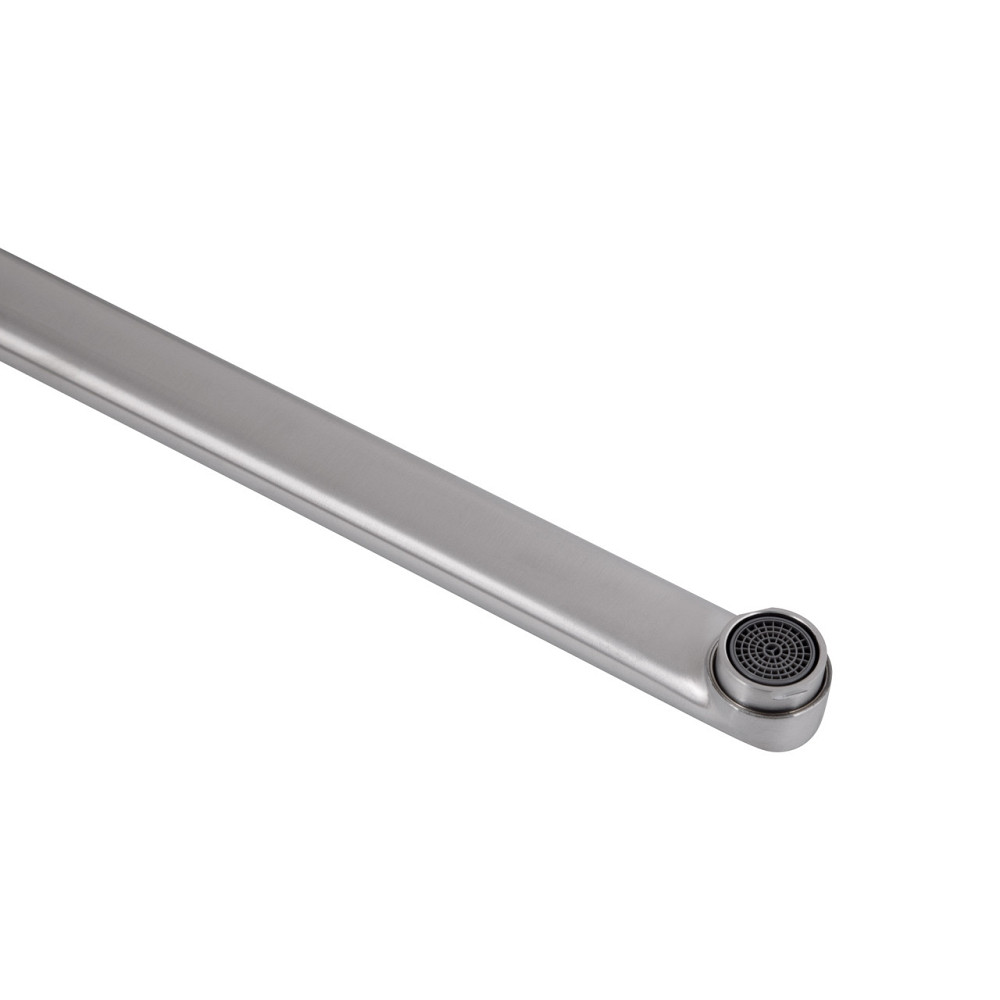 Змішувач для ванни Brinex Pure 005 з довгим поворотним виливом (з душовим гарнітуром) Nickel BRIPUR005NKL Київ - фото 5