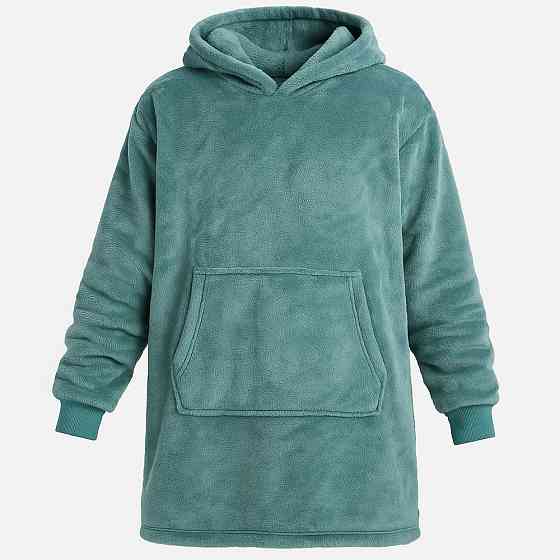 Плед толстовка с капюшоном (100х80см) HUGGLE HOODIE, Зеленый / Плед-худи / Оверсайз толстовка плед с капюшоном Киев