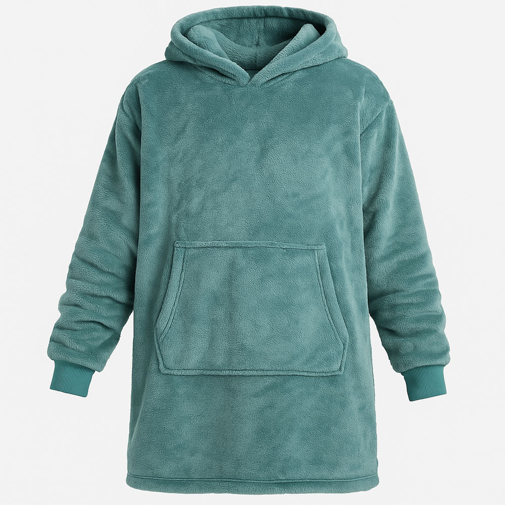 Плед толстовка с капюшоном (100х80см) HUGGLE HOODIE, Зеленый / Плед-худи / Оверсайз толстовка плед с капюшоном Киев - изображение 4