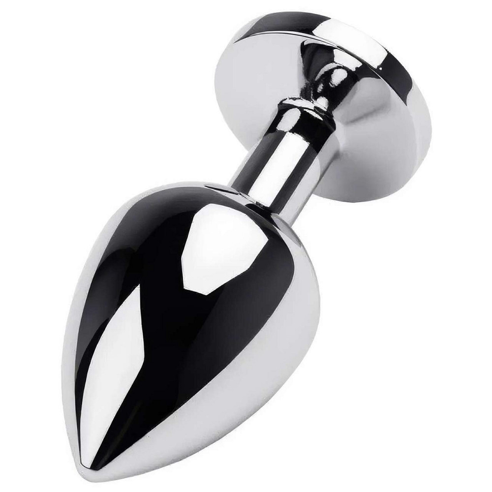 Стальная анальная пробка Buttplug с кристаллом 6,4x2,3 см Серебристый Винница - изображение 4