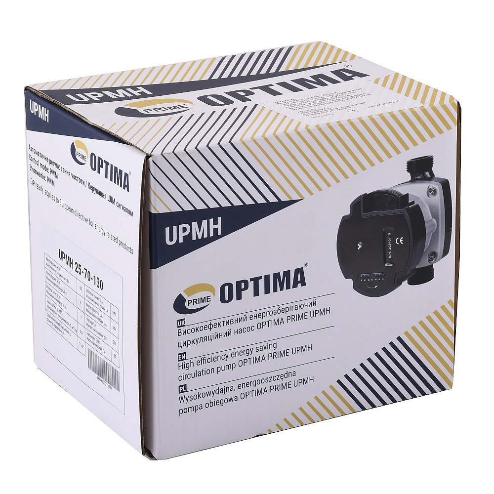 Насос циркуляційний енергоощадний  Optima PRIME UPMH 25-70AUTO 130мм + гайки Тернопіль - фото 5