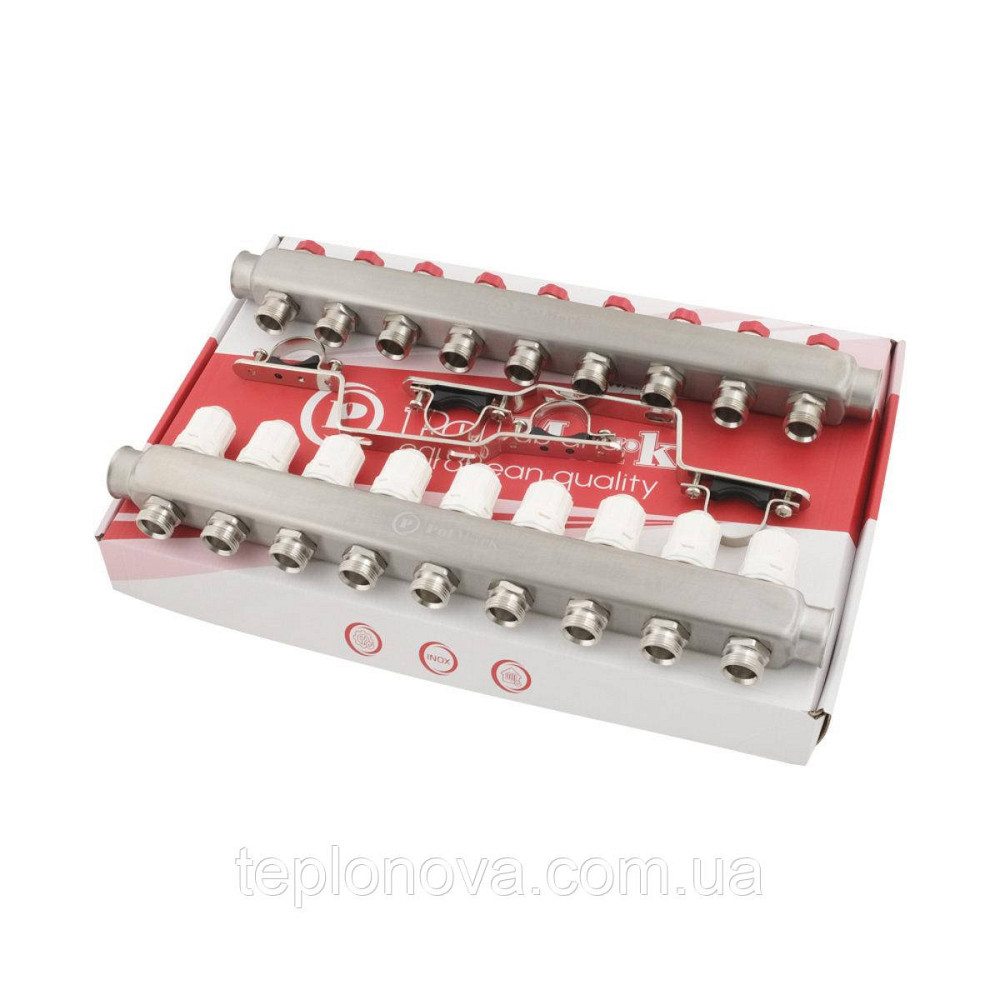 Колектор нержавійка на 9 пар виходів  "Polmark" для теплої підлоги та радіаторів Чернівці - фото 8