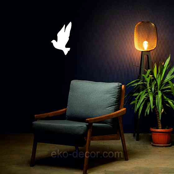 Декоративное настенное Панно «Птичка» Декор на стену(цена за 1шт) 30*18 см, Белый Киев