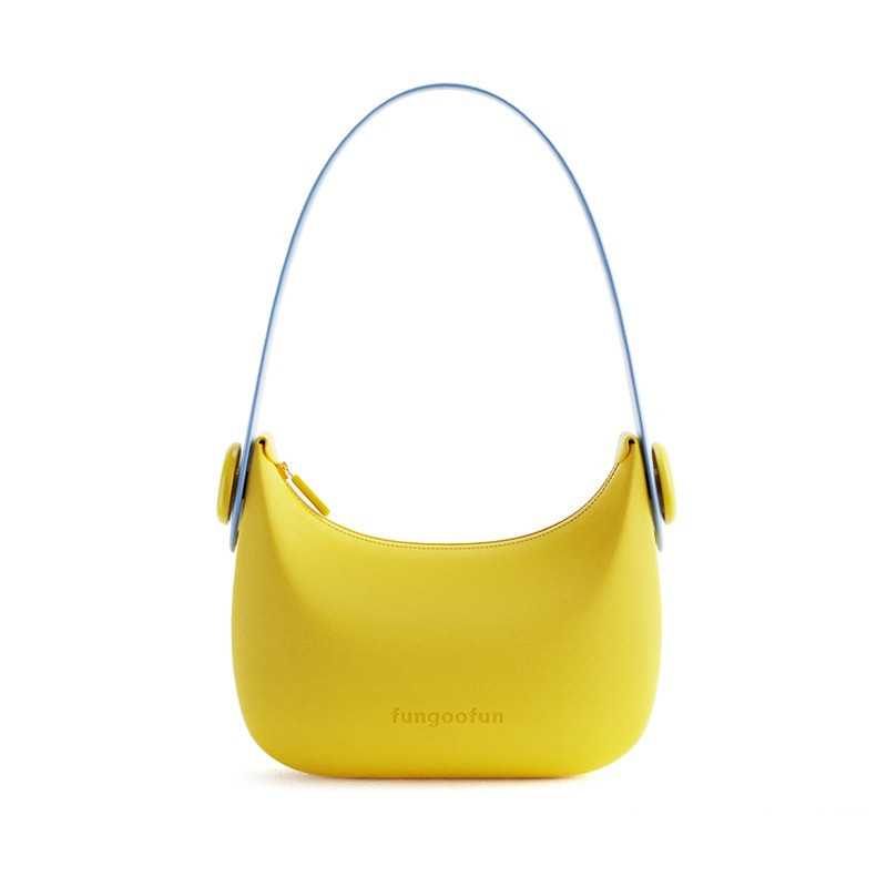 Сумочка силіконова клатч жіночий на ремінці з ручками водонепроникна сумка Fungoofun на блискавці, жовта Кам'янець-Подільський - фото 2