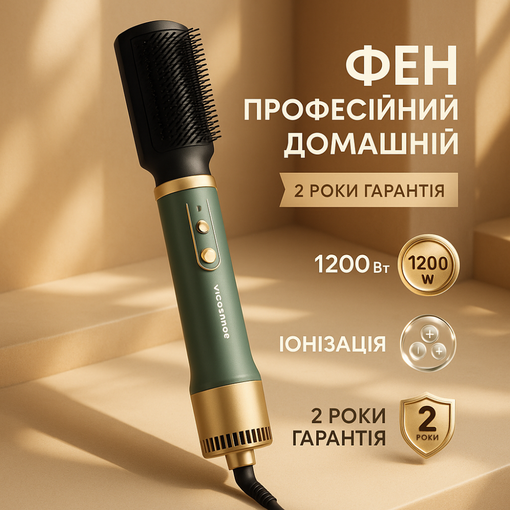 Фен-щітка мультистайлер ViLgrand VHD-1225BR 1200Вт green IB-68 Львів - фото 14