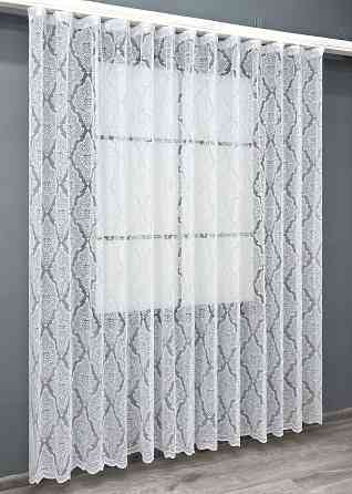 Короткий тюль VR-Textil 2088т Жакард Білий 300х200 см (42-1329) Київ