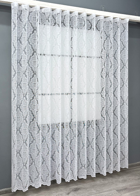 Короткий тюль VR-Textil 2088т Жакард Білий 300х200 см (42-1329) Київ - фото 3