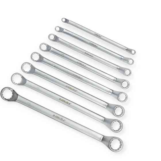 Набор ключей накидных изогнутых 6-22 мм 8 шт (планшет) CrV Мукачево