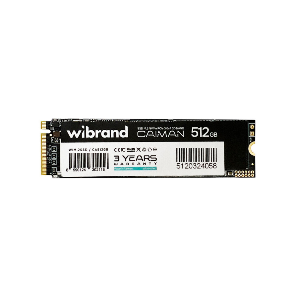 SSD M.2 Wibrand Caiman 512GB NVMe 2280 PCIe 3.0 3D NAND (WIM.2SSD/CA512GB) Київ - фото 2