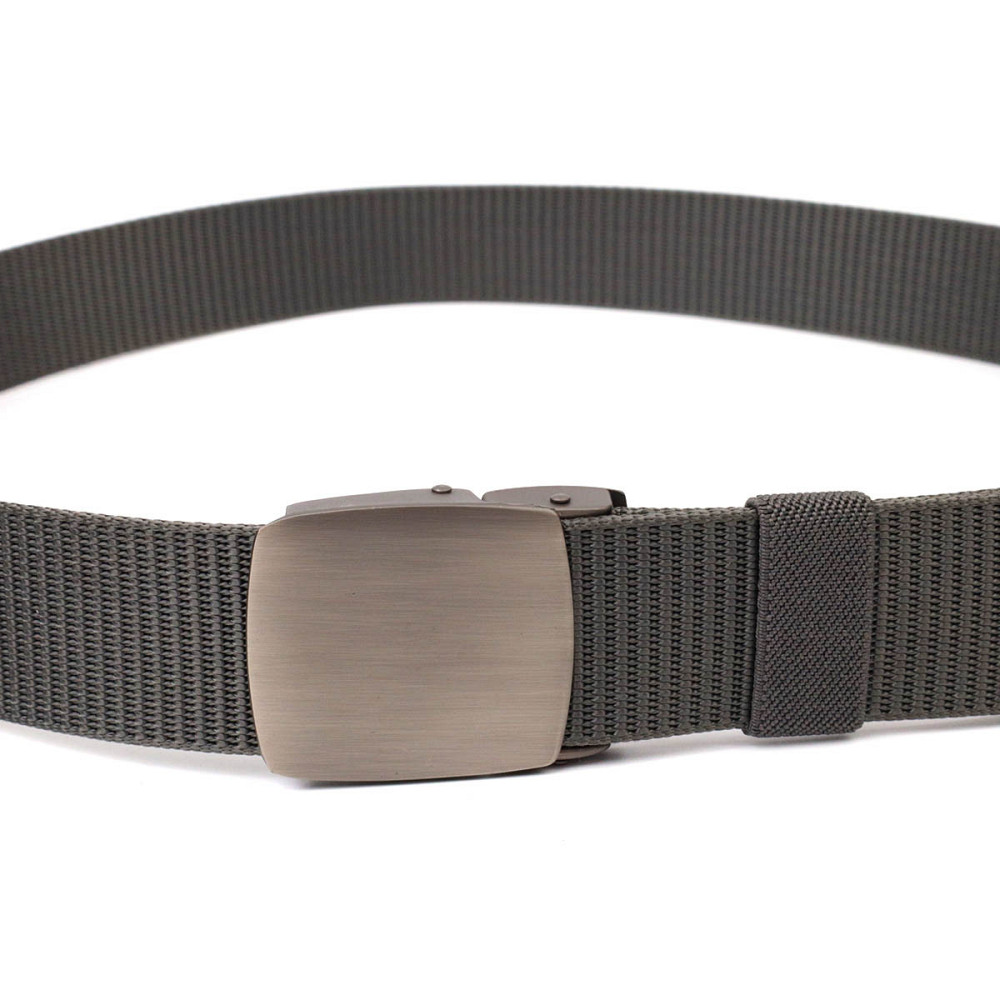 Практичный мужской ремень с металлической пряжкой из текстиля 20597 Vintage Серый Киев - изображение 2