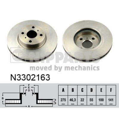 Гальмівний диск Nipparts N3302163 Вінниця - фото 1