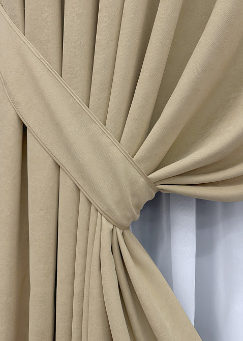 Комплект готових штор VR-Textil Мікровелюр SPARTA № 1192ш Бежевий 150х290 см 2 шт (33-0020 Київ - фото 13