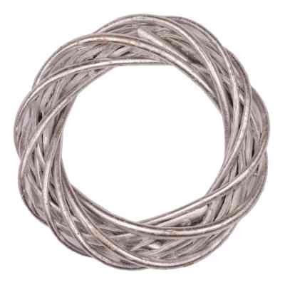 Різдвяний вінок YES! Fun ротанговий срібний, 25 см (974231) Вінниця