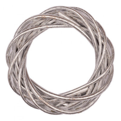 Різдвяний вінок YES! Fun ротанговий срібний, 25 см (974231) Вінниця - фото 1