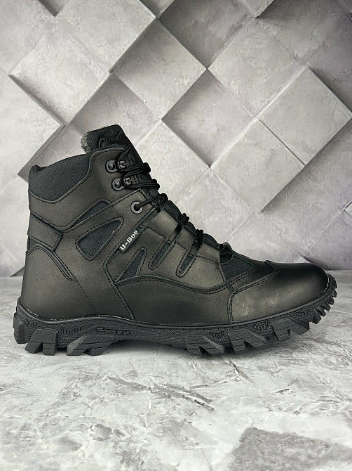 Тактичні чоловічі зимові черевики хихак чорного кольору прошиті та проклеєні військові черевики на хутрі WAR Львів - фото 6