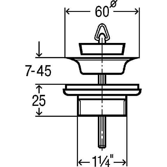 Клапан спускний унiверсальний VIEGA 11/4″ головка Ø32 пластик 111847 (000000553) Київ