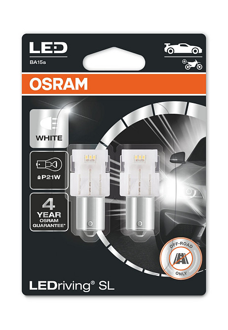 Комплект світлодіодних ламп OSRAM LEDriving SL 7506DWP-02b P21W 12 V BA15s 6000 K 2 шт. Харків - фото 2