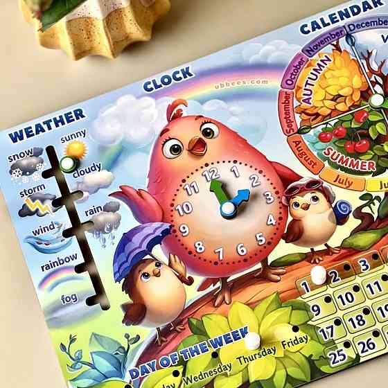 Розвиваюча гра Календар - 2 "Пташка" (ПСД260) PSD260 ENG Вінниця