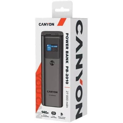 Батарея універсальна Canyon PB-2010 27000mAh PD/3.1/140Wh, in/out2xUSB-C PD/140W, outUSB-A/22.5W (CNE-CPB2010DG) Вінниця - фото 2