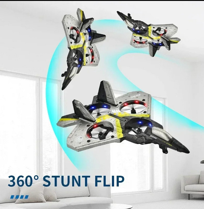 Радіокерований іграшковий літачок на акумуляторі usb блакитний з підсвіткою в подарунковій упаковці Київ - фото 5