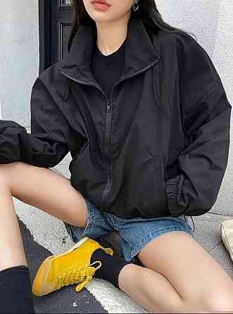 Женская повседневная оверсайз ветровка без капюшона плащевка Одесса