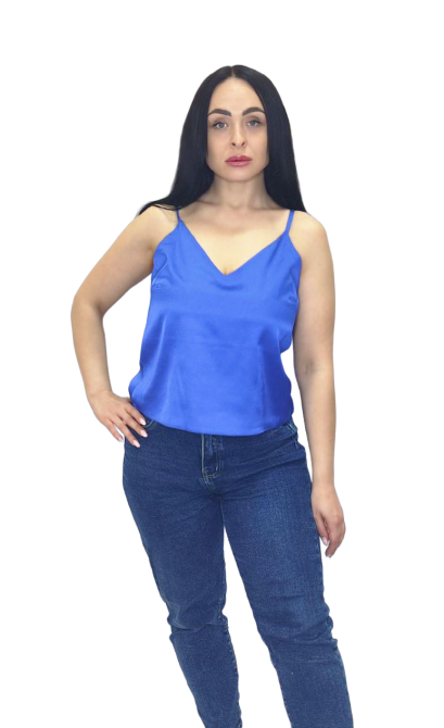 Шелковая майка на тонких бретельках Электрик XL/2XL Харьков - изображение 8