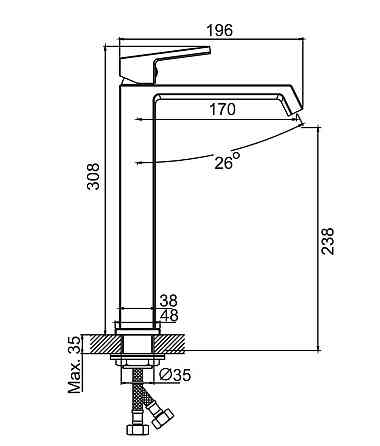 Смеситель для умывальника Haiba GAUDI 001 HIGH HB9592 Харьков