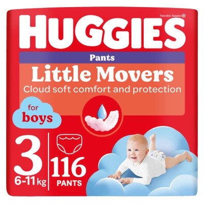Подгузники Huggies Little Movers/Pants 3 M-Pack 6-11 кг для мальчиков 116 шт (5029054568026) Винница - изображение 1