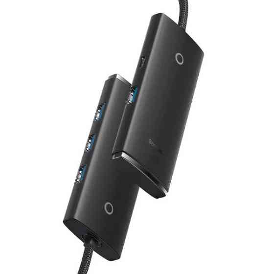 USB-хаб Baseus Lite Series 4-Port Type-C HUB Adapter (Type-C to USB 3.0*4 ) 1m Black Одесса