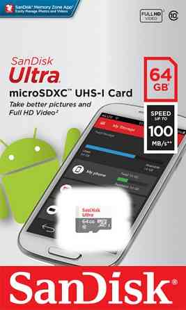 Картка пам'яті SanDisk Ultra Micro SDXC 64 GB (64 GB, Class10, UHS-I, 100MB/s) Николаев