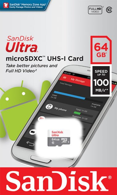 Картка пам'яті SanDisk Ultra Micro SDXC 64 GB (64 GB, Class10, UHS-I, 100MB/s) Николаев - изображение 4