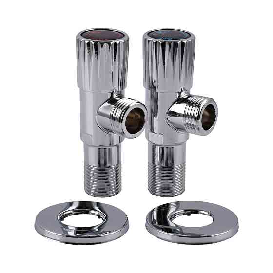 !!Набір кранів кутових кераміка SOLOMON EXCLUSIVE 1/2″X1/2″ 9889  (CHROM) (комплект2шт.) Киев