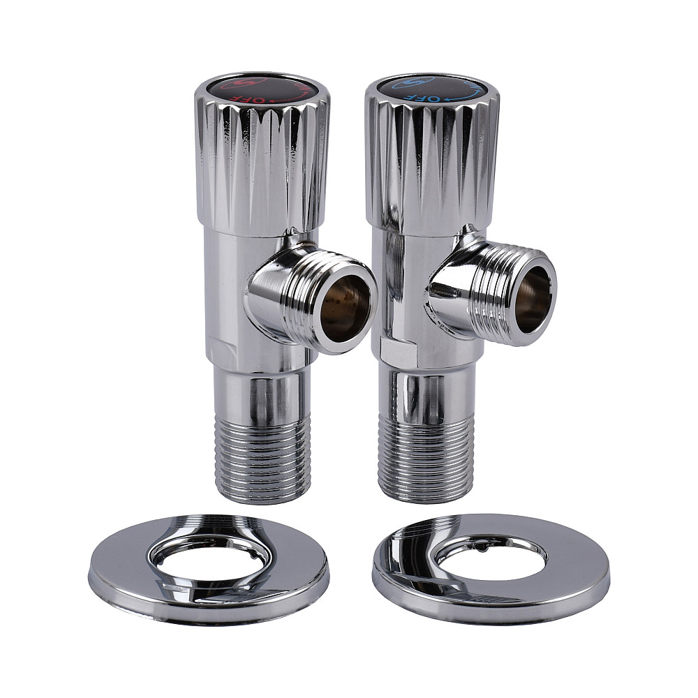 !!Набір кранів кутових кераміка SOLOMON EXCLUSIVE 1/2″X1/2″ 9889  (CHROM) (комплект2шт.) Тернопіль - фото 3