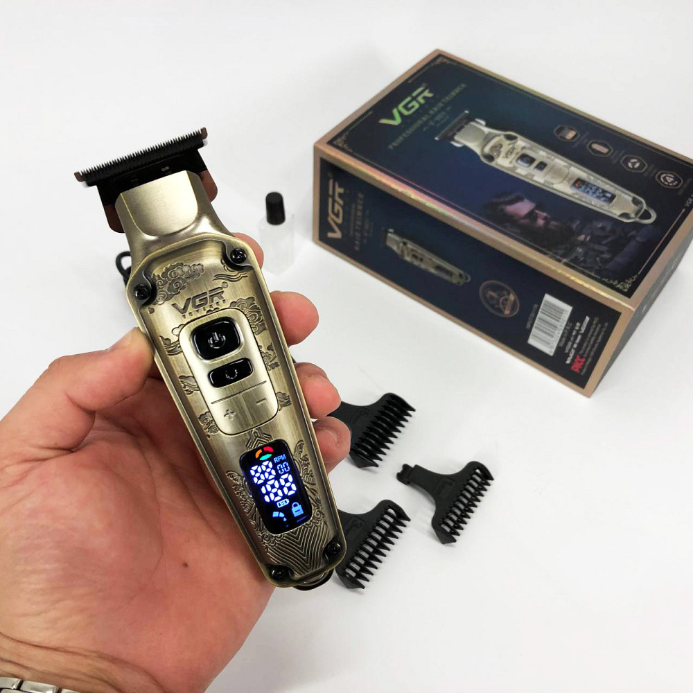 Беспроводной аккумуляторный триммер для стрижки волос VGR V-901, Набор для стрижки с зарядкой TM-84 Львов - изображение 4