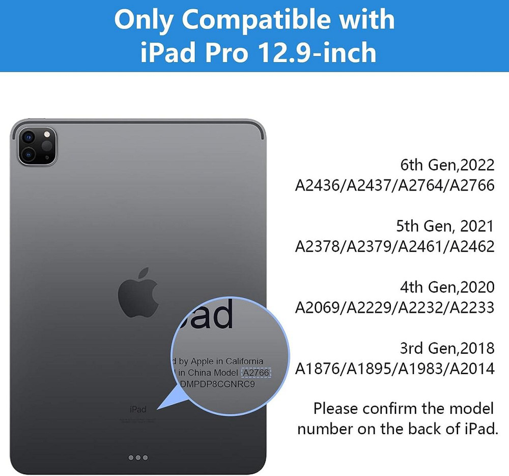 Чехол-клавиатура для iPad Pro 12.9 iPad Pro 6/5/4/3 поколения 2022 2021 2020 и 2018 годов Днепр - изображение 4