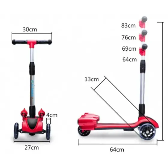 Детский турбо - самокат с дымом и музыкой GLANBER Коломия