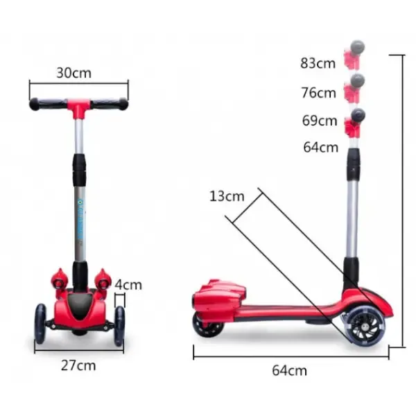 Детский турбо - самокат с дымом и музыкой GLANBER Коломия - фото 5