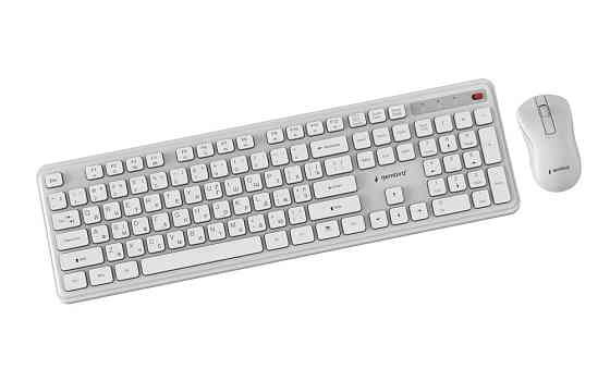 Комплект (клавіатура, миша) бездротовий Gembird KBS-WPS-01-W-CYRL White ( 26904 ) Харьков