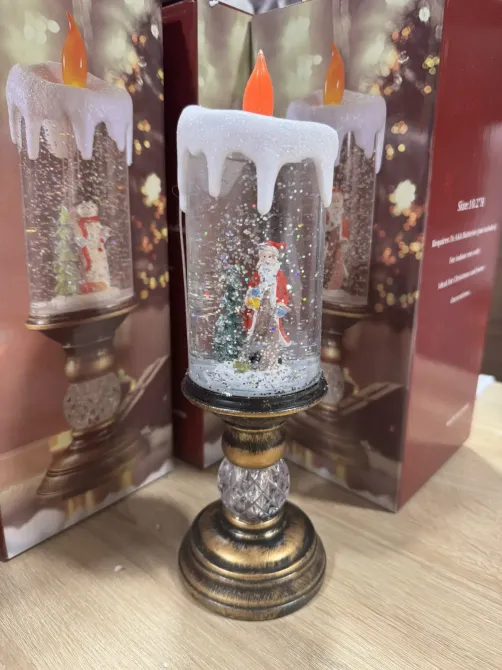 Hengda Дед Мороз Декоративная новогодняя LED свеча со снегом, 25см, от батареек и USB Київ - фото 1