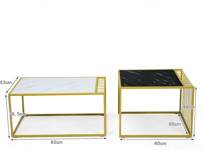 Комплект журнальних столів Costway Scorpion зі штучного мармуру Київ - фото 3