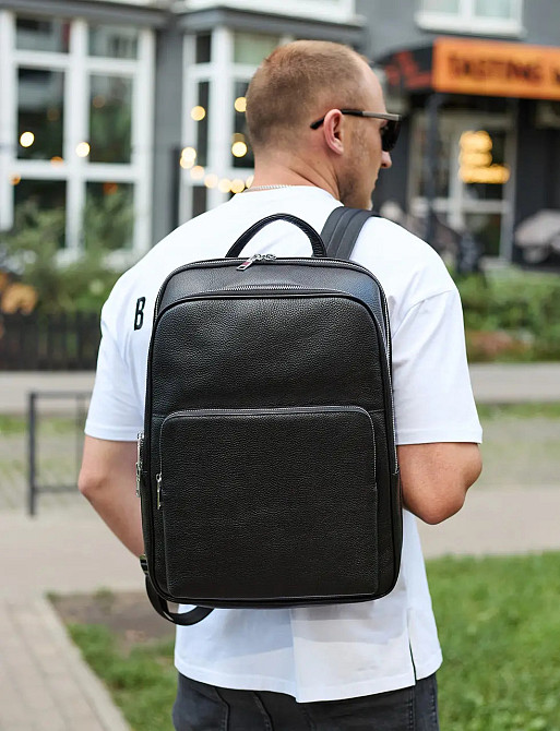 Міський чоловічий шкіряний рюкзак, практичний рюкзак-портфель для хлопця, чоловіки Tiding Київ - фото 2