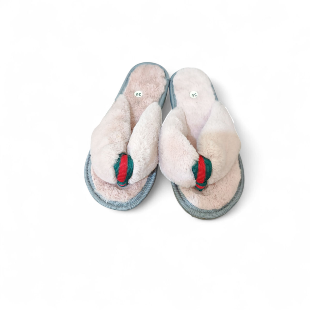 Капці жіночі домашні PaGo рожеві хутряні відкриті шкарпетки Одеса - фото 2