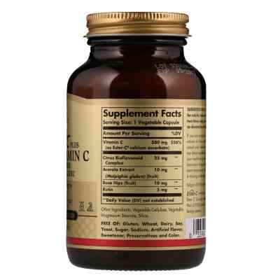 Витамин Solgar Витамин С 500 мг, Ester-C Plus, 100 гелевых капсул (SOL-01039) Винница
