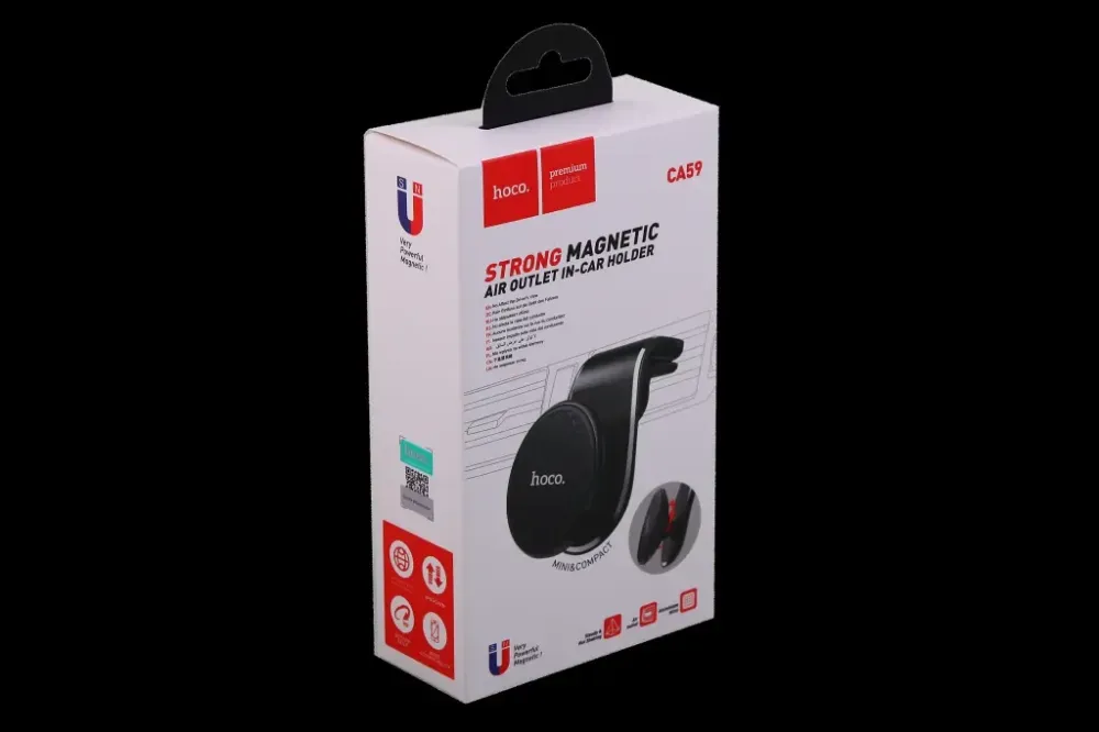 Подставка під телефон магніт на обдувши на шарнірі Hoco CA 59 чорний Вінниця - фото 3